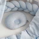 Set lenjerie pentru Patut Bebe din 6 piese Elefant albastru (4)
